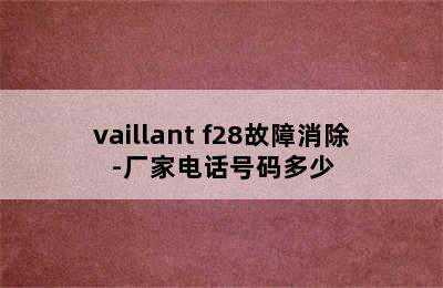 vaillant f28故障消除-厂家电话号码多少